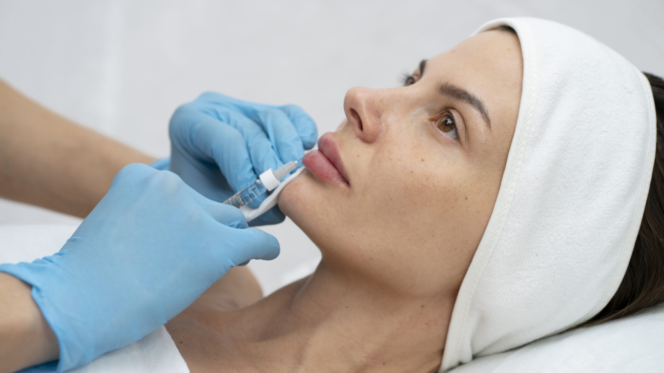 Lip and cheek enhancement with dermal fillers