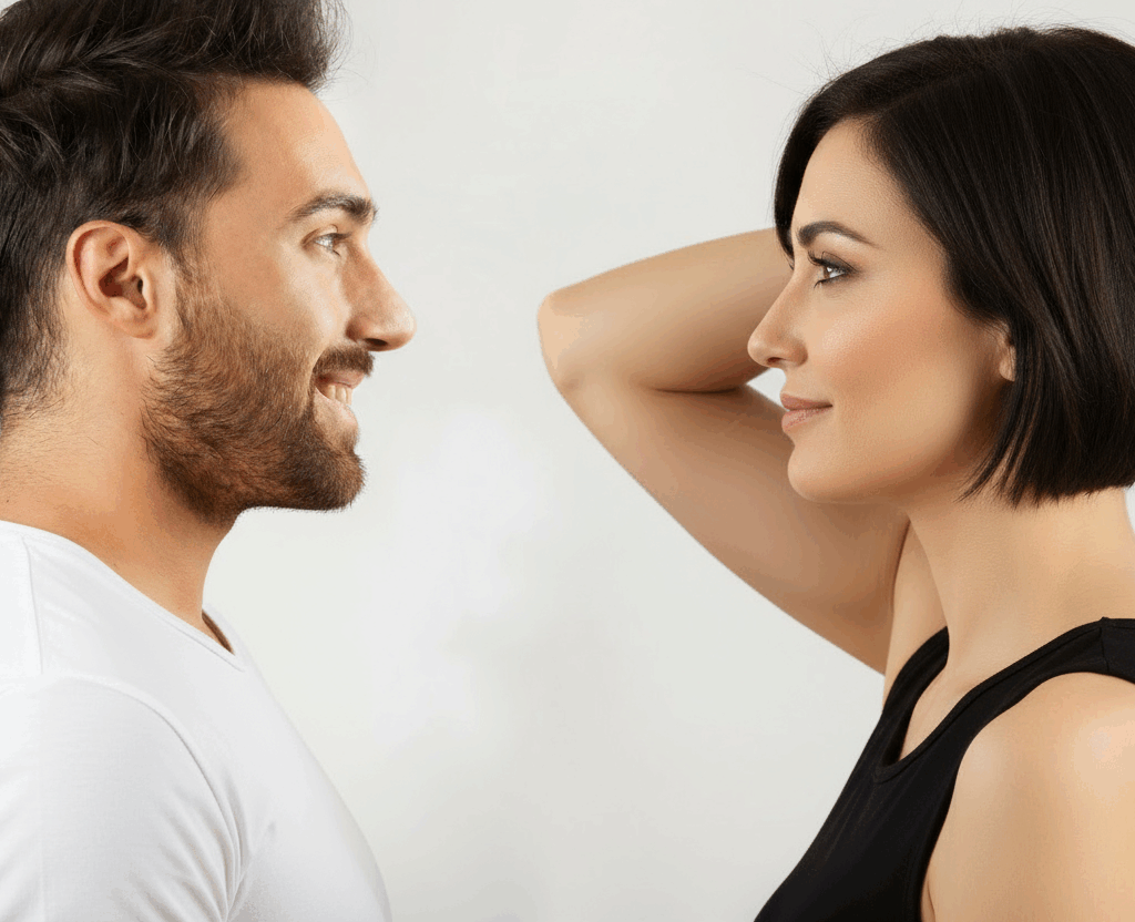 Male and female jawline contouring results