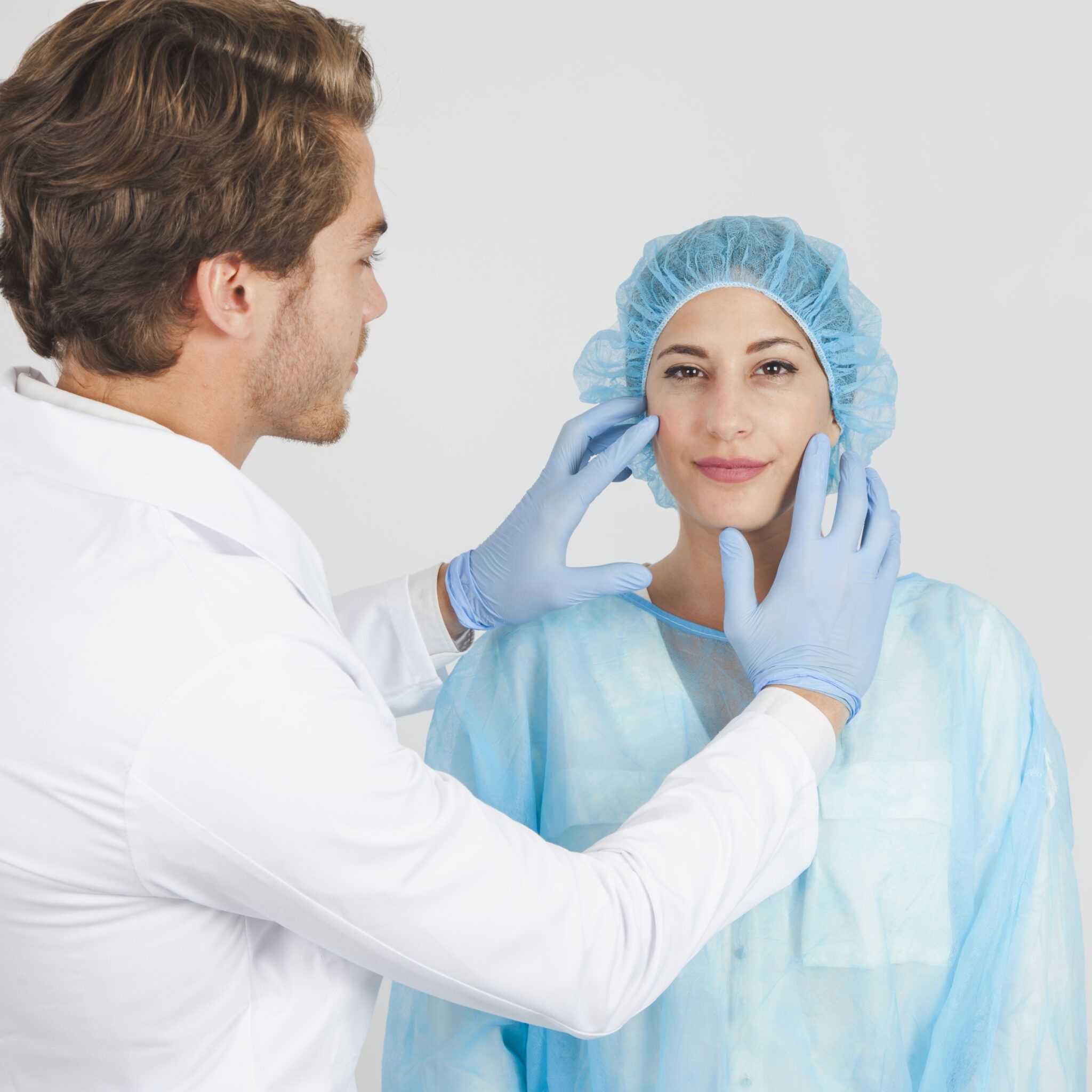 Patient consultation for Sculptra non-surgical facial rejuvenation