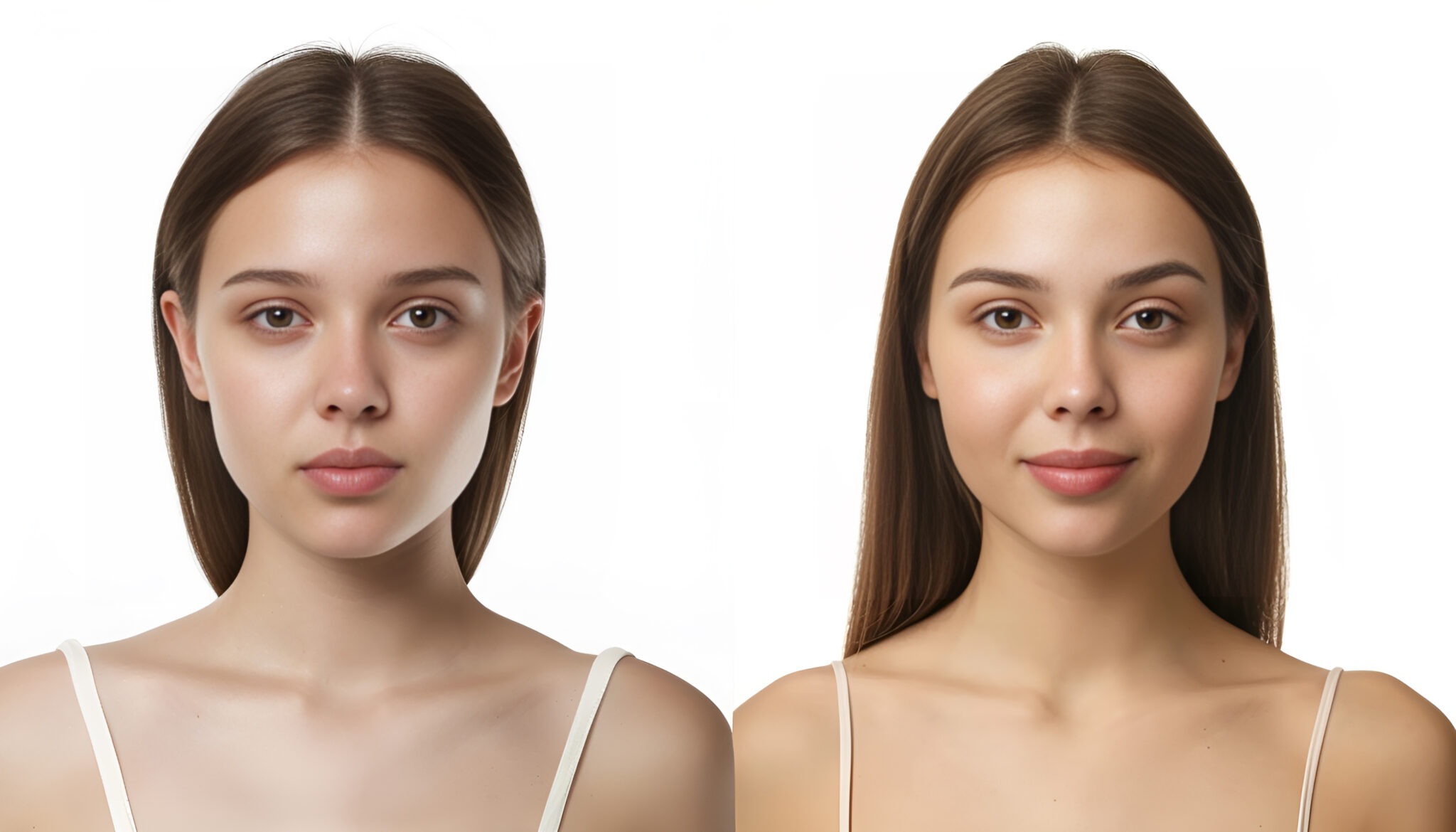 Before and after Radiesse cheek lifting results at Reveal Clinics