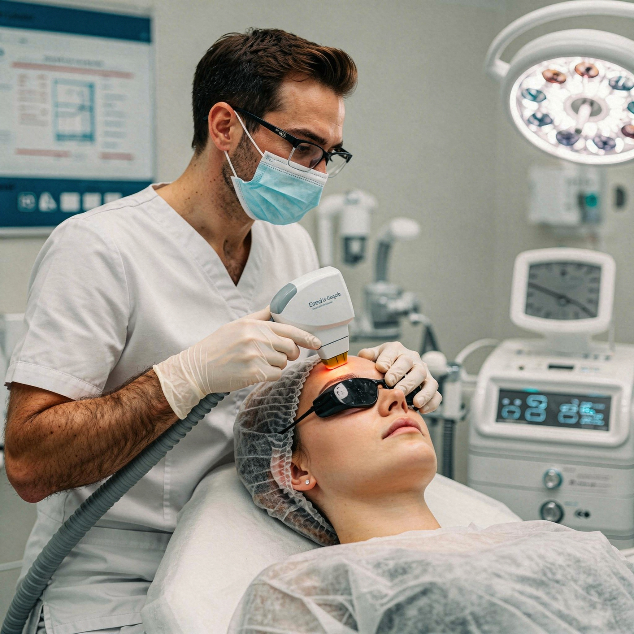 Dr. Saud Al-Obaida performing Excel V laser treatment