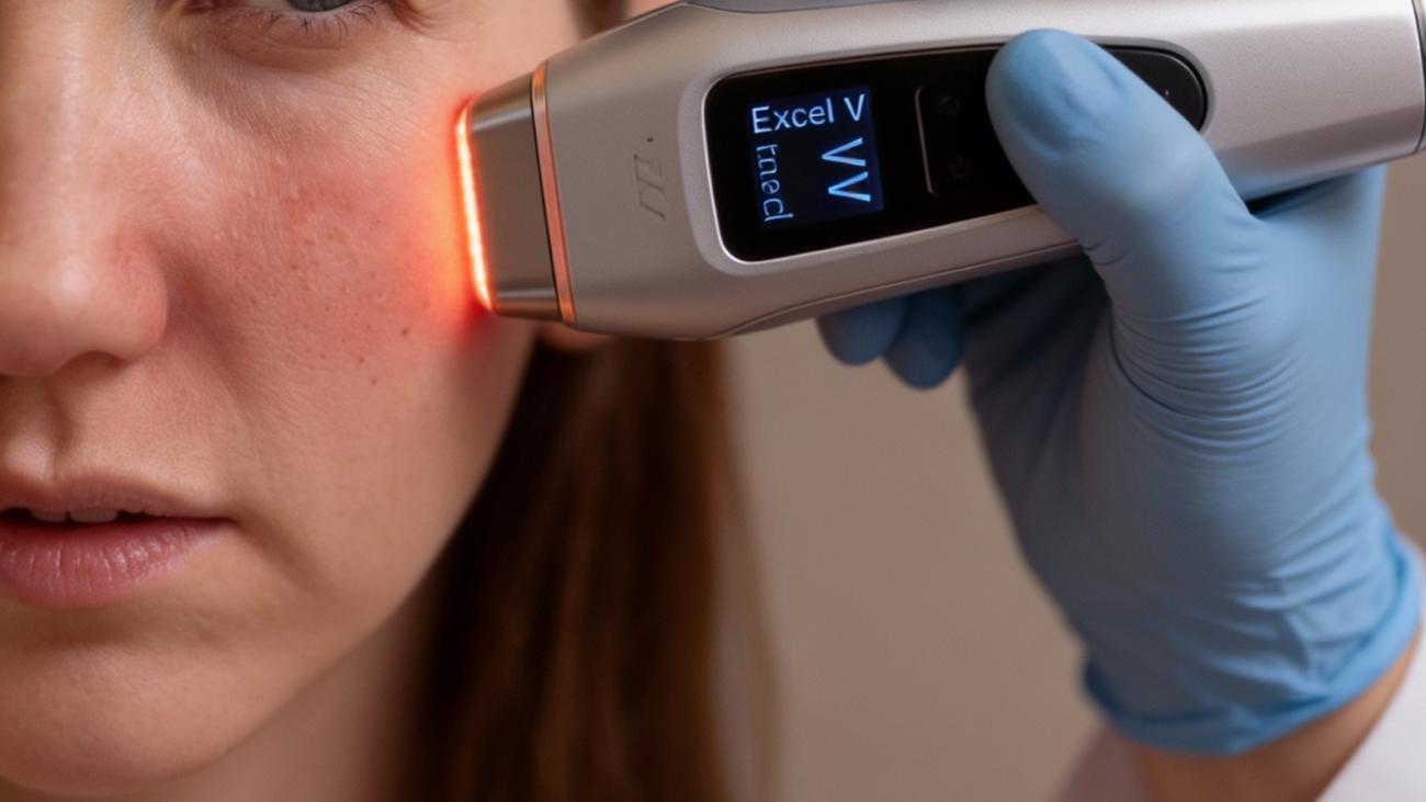 Excel V laser treatment for facial redness in Riyadh
