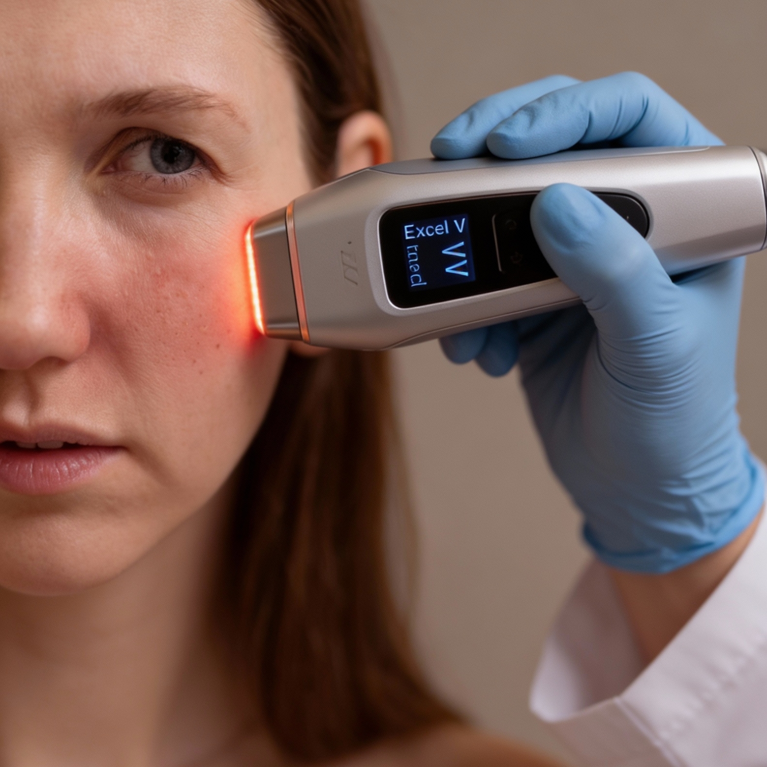 Excel V laser treatment for facial redness in Riyadh