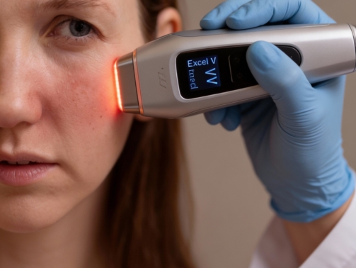 Excel V laser treatment for facial redness in Riyadh