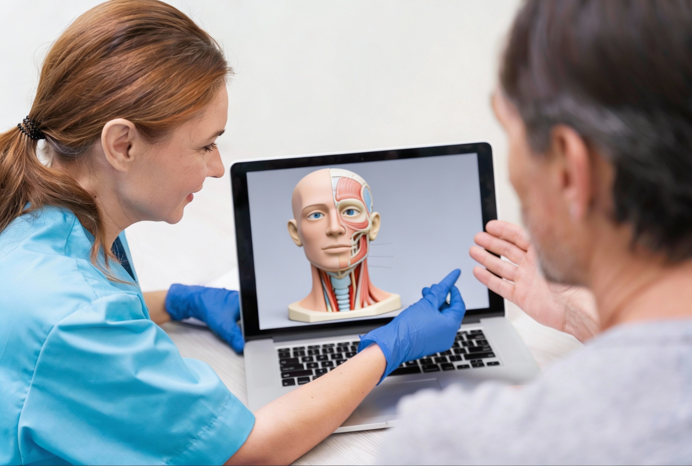 Dermatologist explaining Sculptra and Radiesse differences