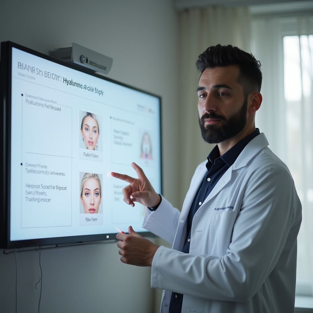 Dermatologist explaining hyaluronic acid fillers vs other fillers