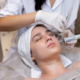 Woman receiving hydrating facial