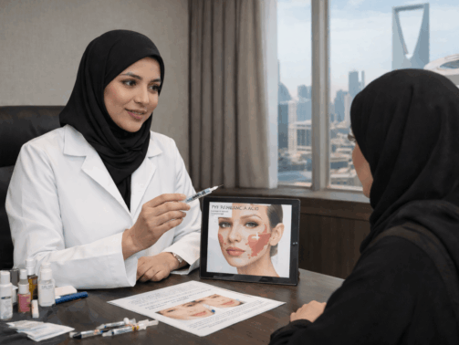 Dr Zeinah AlHalees consultation for hyaluronic acid in Riyadh