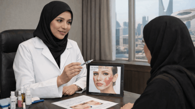 Dr Zeinah AlHalees consultation for hyaluronic acid in Riyadh