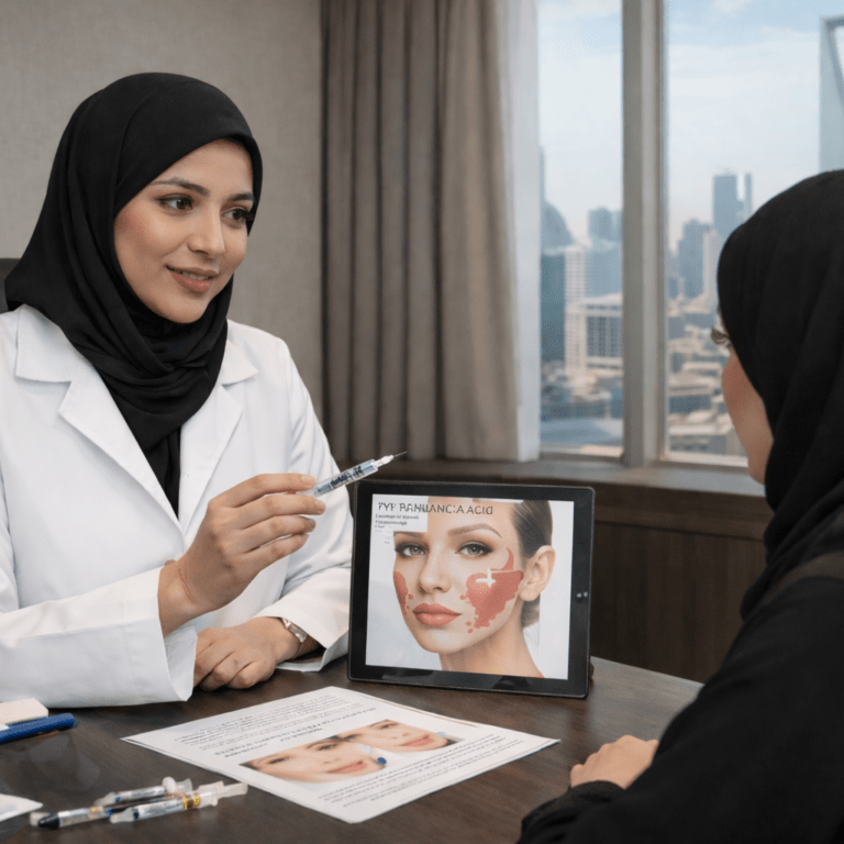 Dr Zeinah AlHalees consultation for hyaluronic acid in Riyadh